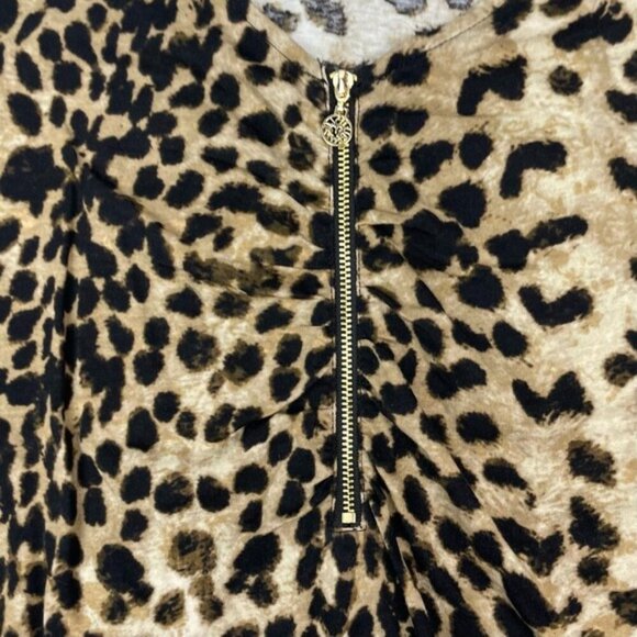 NWT ANNE KLEIN Cheetah Print Zip Long Sleeve Sz Large - Picture 4 of 4